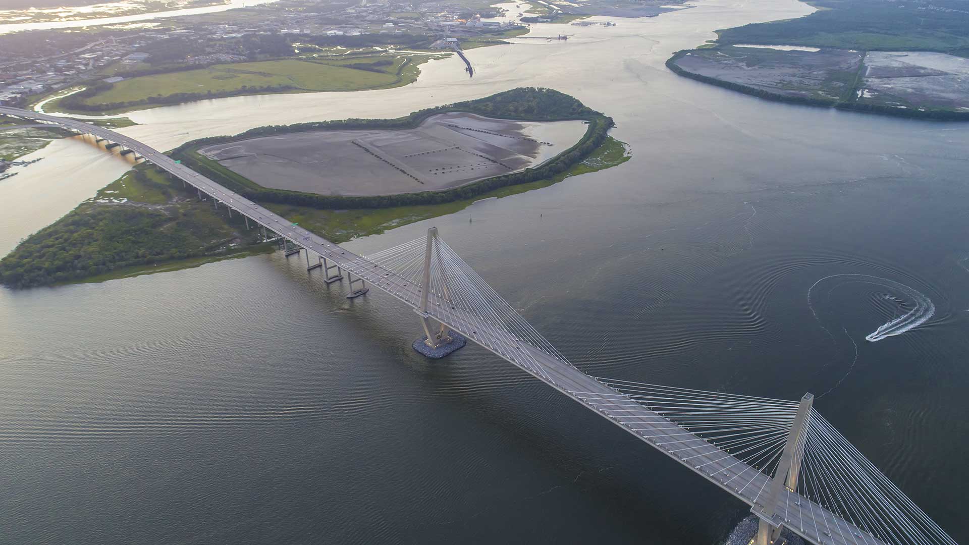 Aerial view of Daniel Island, SC
