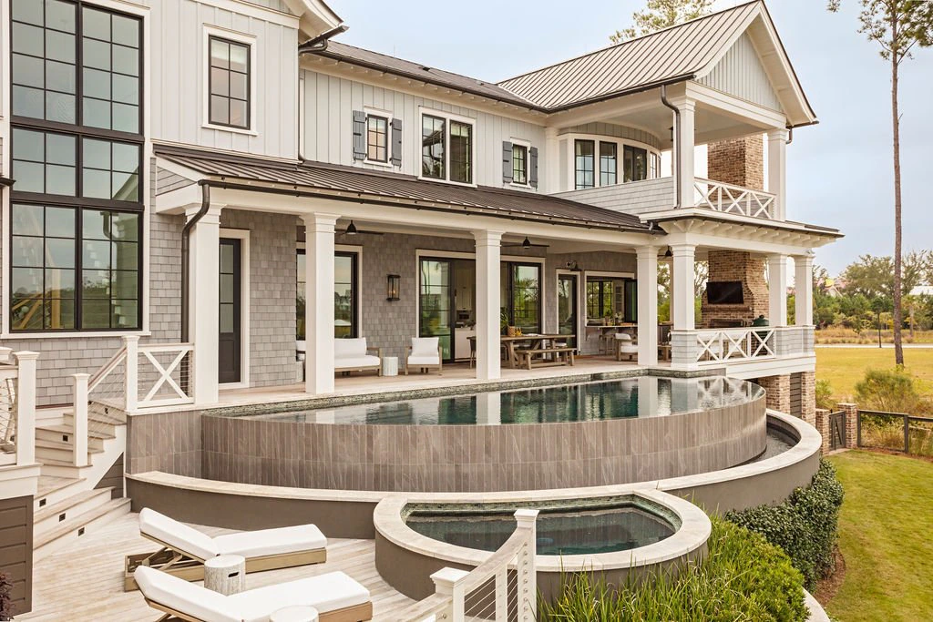 Infinity pool at a Daniel Island waterfront home.