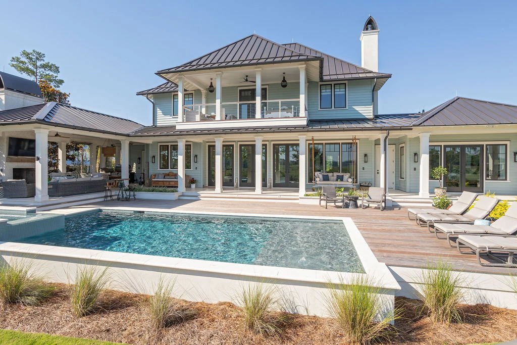 Outdoor living space of a Daniel Island home by Herlong Architects.
