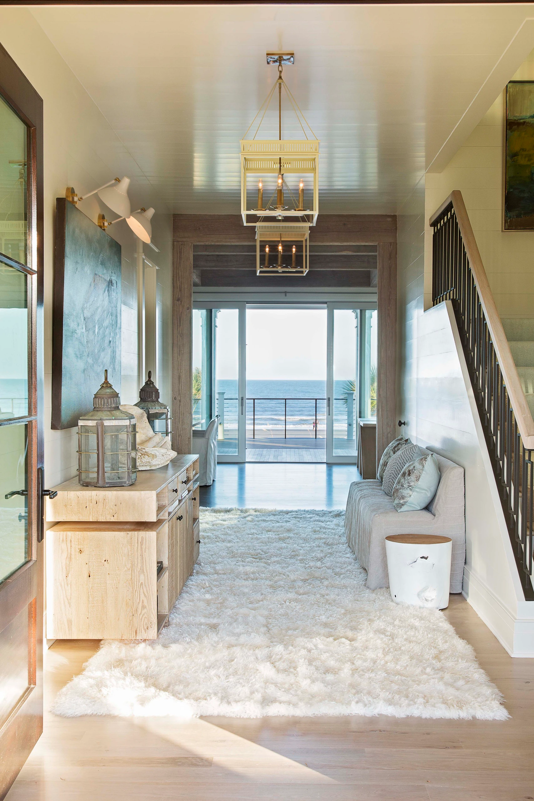 Oceanfront interior design, Isle of Palms residence.