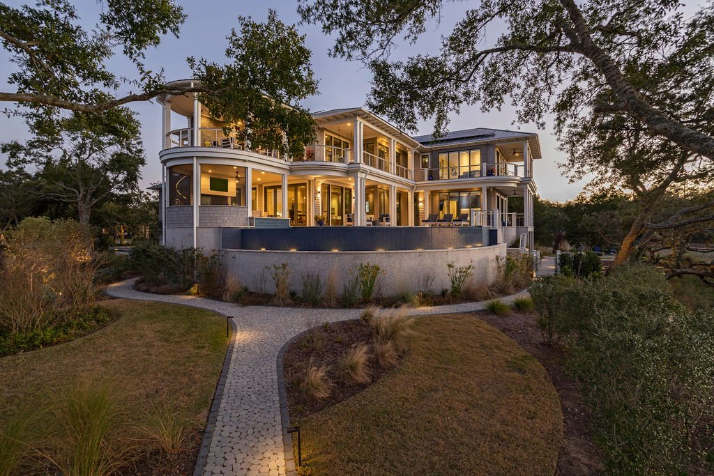 Waterfront infinity pool, Isle of Palms home by Herlong.