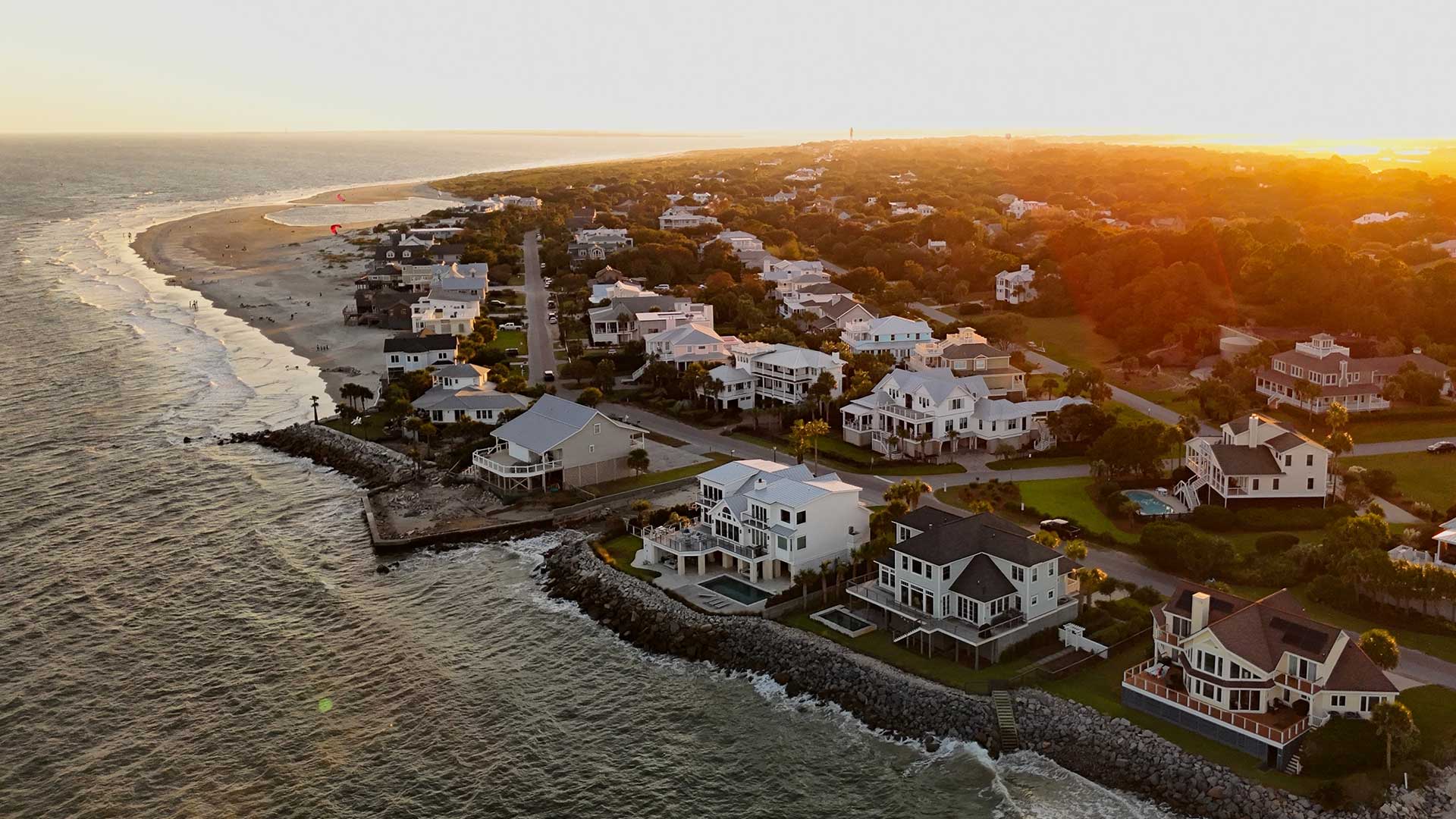 Aerial view of Sullivan's Island, SC